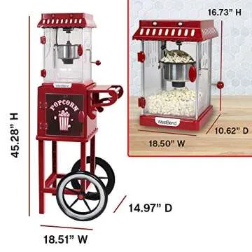 Vintage Popcorn Machine - West Bend Wheeled Cart