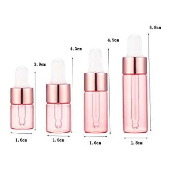 30 Pack Glass Dropper Bottles with Dropper Pipettes,2ml Essential Oil Bottles Dropping Bottles Rose ...