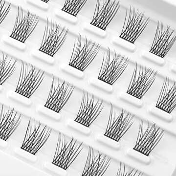 CarLary Lash Clusters, DIY Eyelash Extension, 40 Clusters Reusable Individual Lashes, Natural Fluffy...
