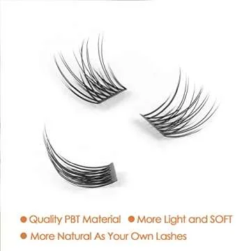 CarLary Lash Clusters, DIY Eyelash Extension, 40 Clusters Reusable Individual Lashes, Natural Fluffy Wispy Individual Eyelash Clusters for Home Eyelash Extensions (Natural-12mm)