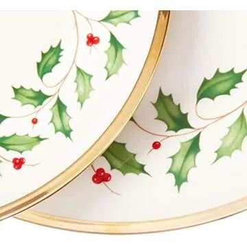 Lenox 883430 Holiday 3-Piece Place Setting, Christmas Set, Hosting, Red & Green