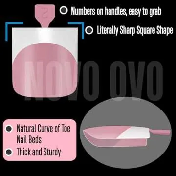 NOVO OVO French Tip Toe Nail Tips for Effortless Pedicures