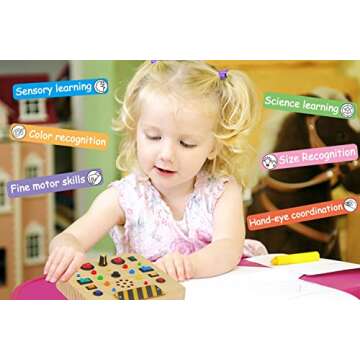 Cieyan Busy Board: Montessori Sensory Toys for 1-3 Year Olds with LED Lights and Sound