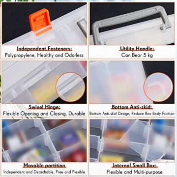 Juexica 48 Grids Clear Organizer Box for Toys & Crafts