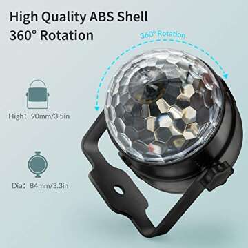 NEQUARE Party Light DJ Disco Ball Disco Light 7 Colors Sound Activated Stage Light with Remote Control for Karaoke, Festival Celebration Birthday Xmas Wedding Bar Club Party