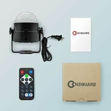 NEQUARE Party Light DJ Disco Ball Disco Light 7 Colors Sound Activated Stage Light with Remote Control for Karaoke, Festival Celebration Birthday Xmas Wedding Bar Club Party