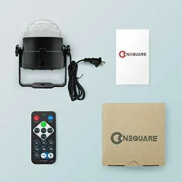 NEQUARE Party Light DJ Disco Ball Disco Light 7 Colors Sound Activated Stage Light with Remote Control for Karaoke, Festival Celebration Birthday Xmas Wedding Bar Club Party