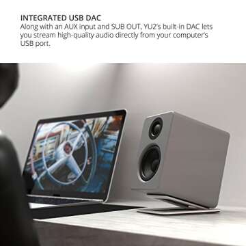 Kanto YU2MG PC Gaming Speakers with USB DAC & Subwoofer Output