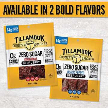 Tillamook Keto Friendly Zero Sugar Beef Jerky - Original 6.5oz