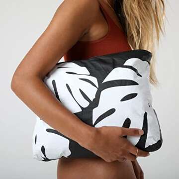 ALOHA Collection Max Pouch, Lightweight, Packable, & Splash-Proof - Durable, Washable, & Reusable Makeup Pouch for Cosmetics, Pool, Beach & Travel, Easy to Clean & Sustainable Material (14.5" x 11.5")