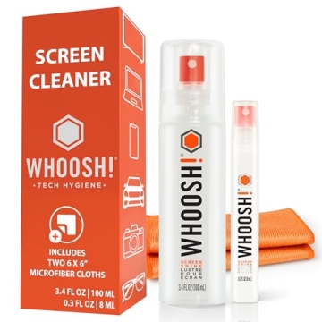 WHOOSH Screen Cleaner Duo for Streak-Free Laptop Phone Eyeglass