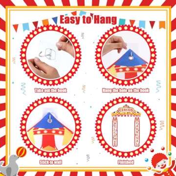 Blulu 3 Pcs Carnival Circus Porch Banner Decorations Circus Party Awning Hanging Banner Carnival Welcome Door Banner Set Carnival Circus Party Supplies for Circus Theme Birthday Decor