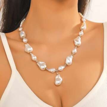 Dainty Baroque Pearl Necklaces for Women | Irregular Freshwater Choker with Elegance