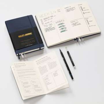 The Official Bullet Journal Edition 2 - Notebook Built for BuJo, Medium A5 204 Pages of 120gsm Paper...