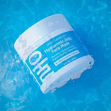 SeoulCeuticals Korean Skin Care Hyaluronic Acid Jelly Face Mask – Rice Bran + Vit B5 + Rosehip Anti Aging K Beauty Skincare for Plump Glowing Skin 2oz