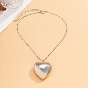 YURAOER Chunky Puffy Heart Choker Necklace for Women