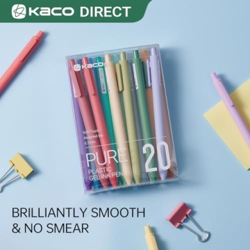 Kaco PURE Gel Pens 20 Color Ink Assorted for Journaling