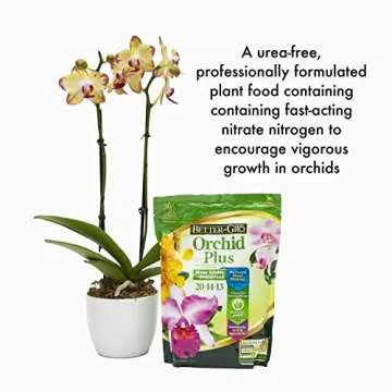 Better-Gro Orchid Plus 20-14-13 - Urea-Free Orchid Fertilizer for Vigorous Growth, Water Soluble, Nitrate Nitrogen-Rich, Ideal for Indoor Potted Plants and Tropical Plants - 16 oz Resealable Bag