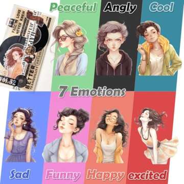 JOYCHOIC Scrapbook Stickers Set, 84Pcs PET Emotion Stickers for Journaling and Scrapbooking, Junk Journal Supplies, Aesthetic Transparent Materials, Ephemera People Women Ladies Planner DIY Arts Craft