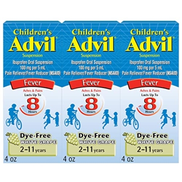 Advil Children's Pain Reliever and Fever Reducer, Dye Free Children's Ibuprofen for Pain Relief, Liq...