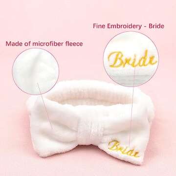 CIEHER Bachelorette Party Headbands - 8 Pcs Spa Headbands for Bride, Bridesmaids, Face Wash, Skincar...
