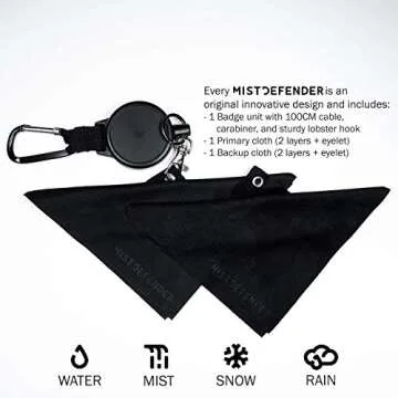 MistDefender Lens Cloth and Retractable Reel for Outdoor Photography | Camera Lenses | Eyeglasses | Electronics | Outdoor Sport Goggles and More