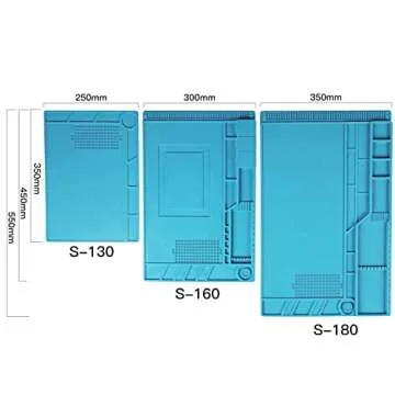 CPB Heat Resistant 932°F Soldering Mat, Large Anti-static Magnetic Mat with Screw Position, Silicone Soldering Work Mat for Soldering Station, Workbench, Computer, Phone Repair, 17.8'' x 11.8''