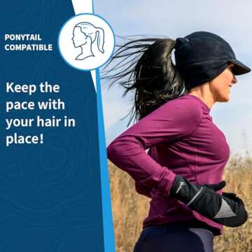 TrailHeads Women's Trailblazer Adventure Ponytail Cap, Black, One Size