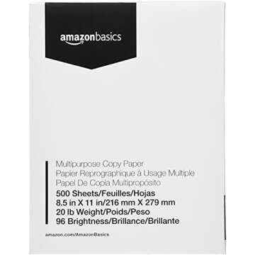 Amazon Basics Multipurpose Copy Printer Paper, 5000 Sheets