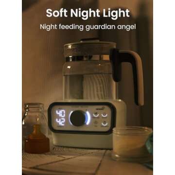 Baby Instant Warmer, Glass Water Boiler with Accurate Temperature Control for Formula, Coffee and Tea, 1.3 Liter Electric Kettle with LCD Display and Timer