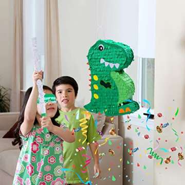 Dinosaur Pinata Bundle with Bat & Blindfold - Fun Party Decor