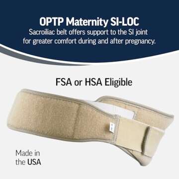 OPTP Maternity SI-LOC Support Belt – Comfortable Compression Pelvic Support Belt For Pregnancy and Postpartum SI Joint Belts for Women – Small/Medium