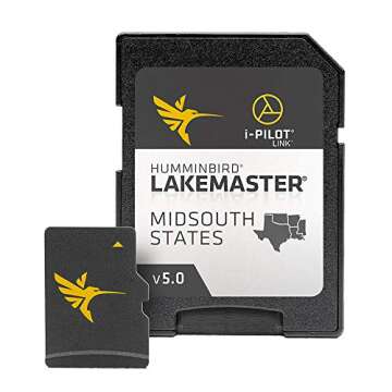 Humminbird LakeMaster Mid-South States Edition Digital GPS Lake Maps, Micro SD Card, Version 5, Blac...