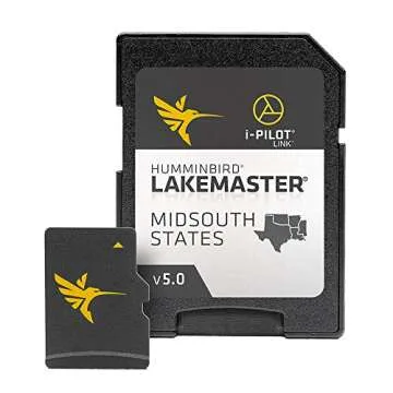 Humminbird LakeMaster Mid-South States Edition Digital GPS Lake Maps, Micro SD Card, Version 5, Blac...