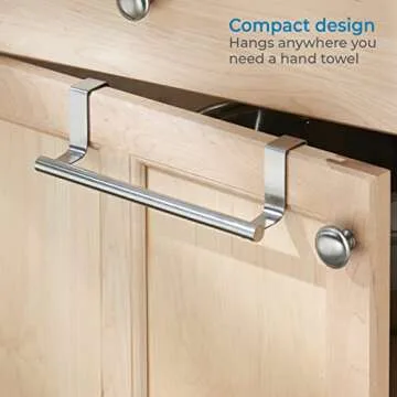 iDesign Orbinni Steel Over the Door Organizer, Valet Storage Hook for Bedroom, Closet, Bathroom, 4" x 8.3" x 11", Rose Gold