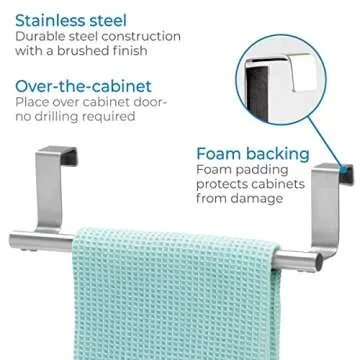 iDesign Orbinni Steel Over the Door Organizer, Valet Storage Hook for Bedroom, Closet, Bathroom, 4" x 8.3" x 11", Rose Gold