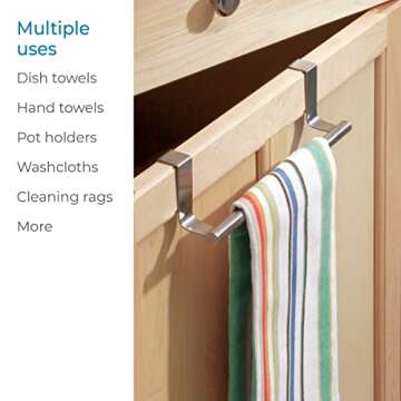 iDesign Orbinni Steel Over the Door Organizer, Valet Storage Hook for Bedroom, Closet, Bathroom, 4" x 8.3" x 11", Rose Gold