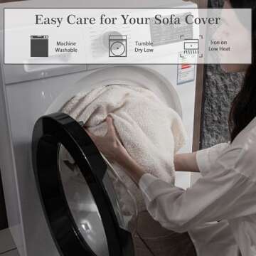 OHSIO Couch Cushion Covers - Soft, Stretchable & Washable