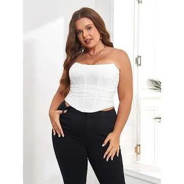 Versatile SOLY HUX Plus Size Lace Up Corset Top
