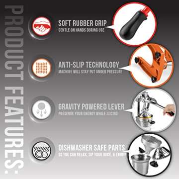 Eurolux Cast Iron Citrus Juicer for Fresh Juice Lovers