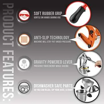 Eurolux Cast Iron Citrus Juicer for Fresh Juice Lovers