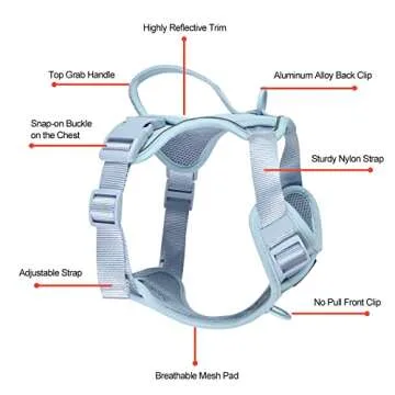 Stylish Petmolico Dog Harness for Small Dogs - Light Blue