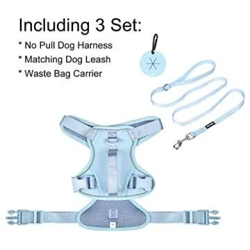 Stylish Petmolico Dog Harness for Small Dogs - Light Blue