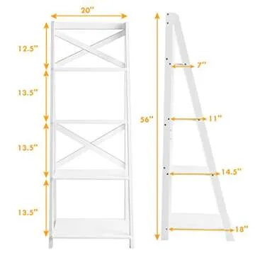 Tangkula 4-Tier Ladder Shelf - Stylish Space Saver