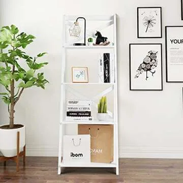Tangkula 4-Tier Ladder Shelf - Stylish Space Saver
