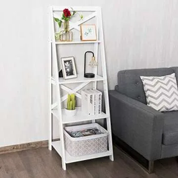 Tangkula 4-Tier Ladder Shelf - Stylish Space Saver