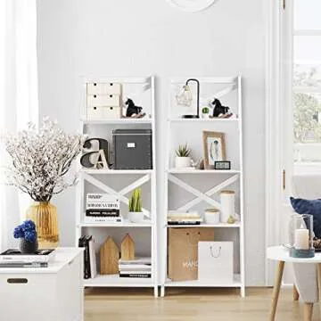 Tangkula 4-Tier Ladder Shelf - Stylish Space Saver