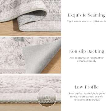 Phantoscope Vintage Area Rug – Machine Washable Soft Rug