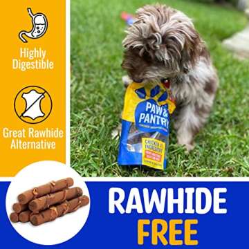 Paw & Pantry 5" Soft & Chewy USA-Chicken Wrapped Sticks for Dogs - Pack of 8 Rawhide Free Chicken Dog Treats - Grain-Free & Highly Digestible Chicken Wrapped Dog Treats - Great Savory Flavor