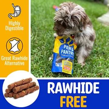 Paw & Pantry 5" Soft & Chewy USA-Chicken Wrapped Sticks for Dogs - Pack of 8 Rawhide Free Chicken Dog Treats - Grain-Free & Highly Digestible Chicken Wrapped Dog Treats - Great Savory Flavor